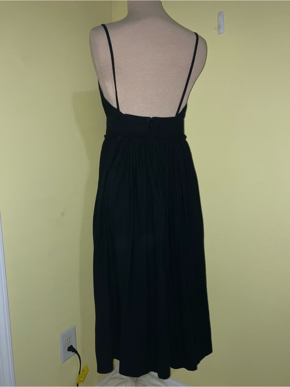 ULLA JOHNSON Freya black Cotton jersey Midi Dress Sz 4 Small Summer Luxury NWOT - Picture 6 of 9